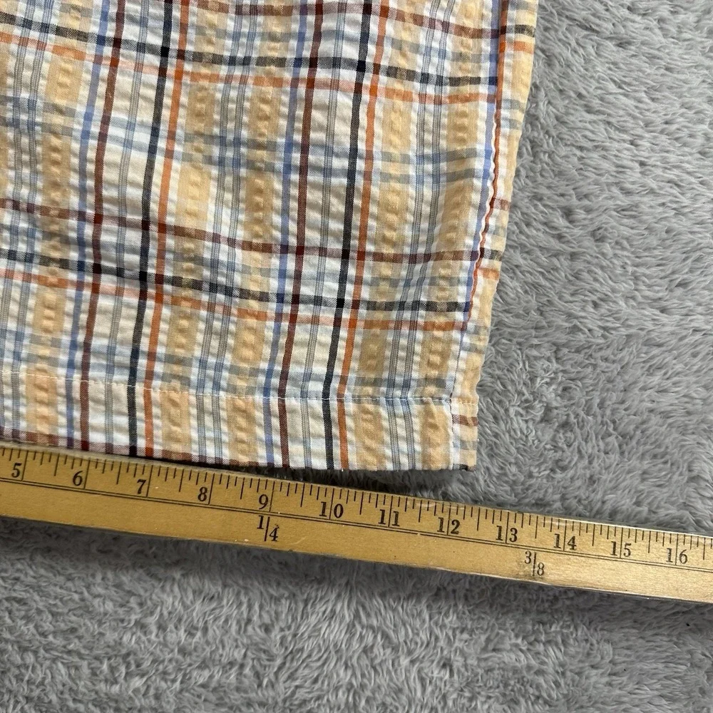 Gino Lussari Seerksucker Shorts‎ Mens 42 Plaid Lightweight Golf Spring Summer